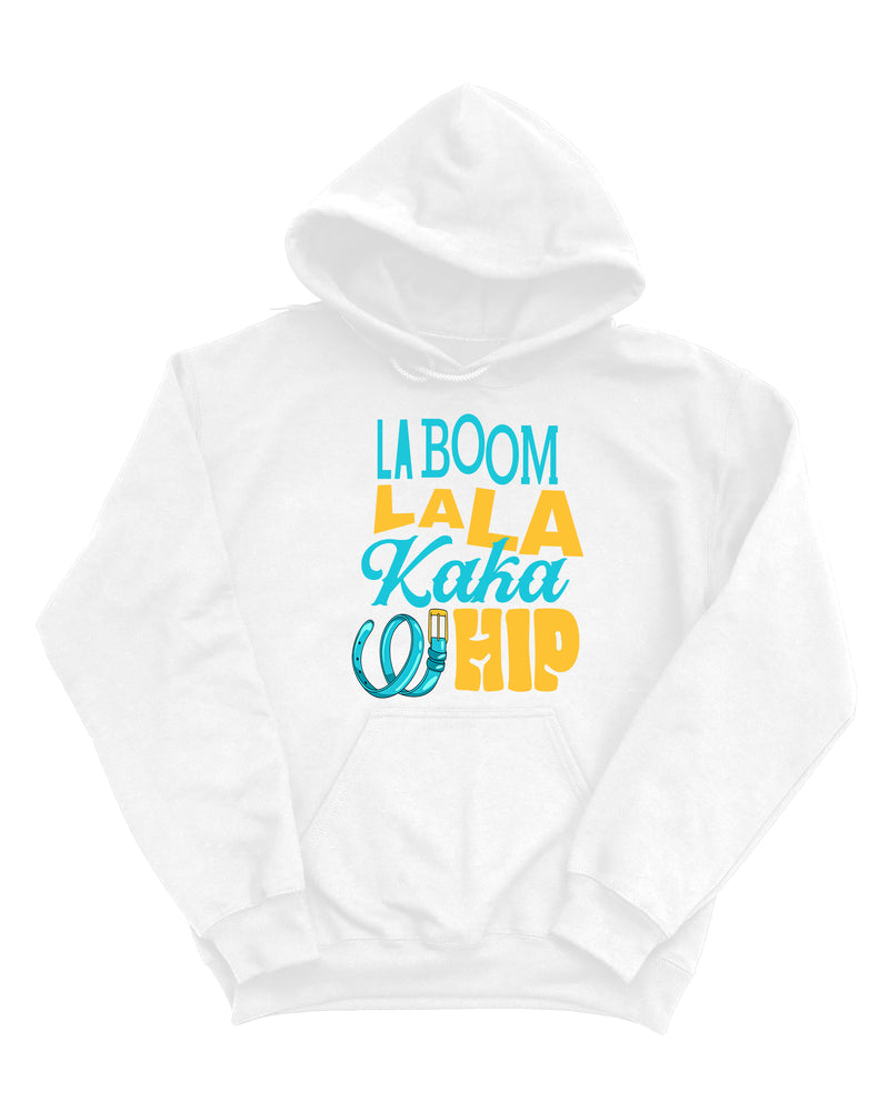 Load image into Gallery viewer, Unisex |  La Boom Lala Kaka Whip Text | Youth Pullover Hoodie
